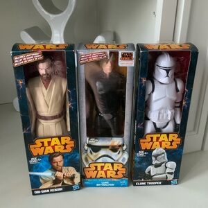 2013 STAR WARS Clone Trooper Obi-wan Kenobi Luke Skywalker Action Figure X 3 NEW